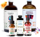 LIQUIDHealth Ultimate Bariatric Liquid Vitamin Supplement Bundle - Daily Bariatrical Multivitamin med jern, Calcium, Magnesium, Vegan Vitamin D3 & Organic B12 - Bariatriatric Kirurgi Skal Haves, USA Made