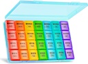 XL Stor Ugentlig Pill Organizer 4 gange om dagen, 7-dag Pill bokse og Organizer AM PM, store afdelinger Pill sag, Månedlig Medicin Organizer 28 dages dispenser for fiskeolier