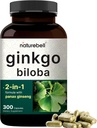 NatureBell Ginkgo Biloba 6,000mg with Panax Ginseng 500mg Per Serving | 300 Capsules – Max Strength Ginko Biloba Extract Supplements - Promotes Memory, Focus, and Brain Health