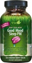 Irwin Naturals Good Mood Sleep PM - 54 Liquid Softgels - med Melatonin og L-Theanine til hvile og afspænding - 18 Total Servering