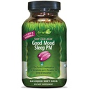 Irwin Naturals Good Mood Sleep PM - 54 Liquid Softgels - med Melatonin og L-Theanine til hvile og afspænding - 18 Total Servering