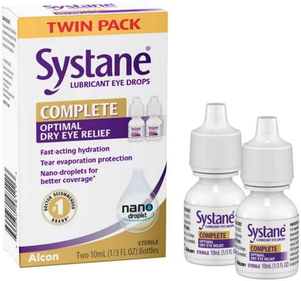 Systane Complete Smøremiddel Eye Drops, 0,34 Fl Oz, Twin Pack (pakke med 2)