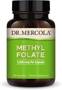 Dr. Mercola methylfolat - understøtter afgiftning og cellulær sundhed - 5 - MTHF folat - biotilgængelig formel - 5 mg - 30 kapsler