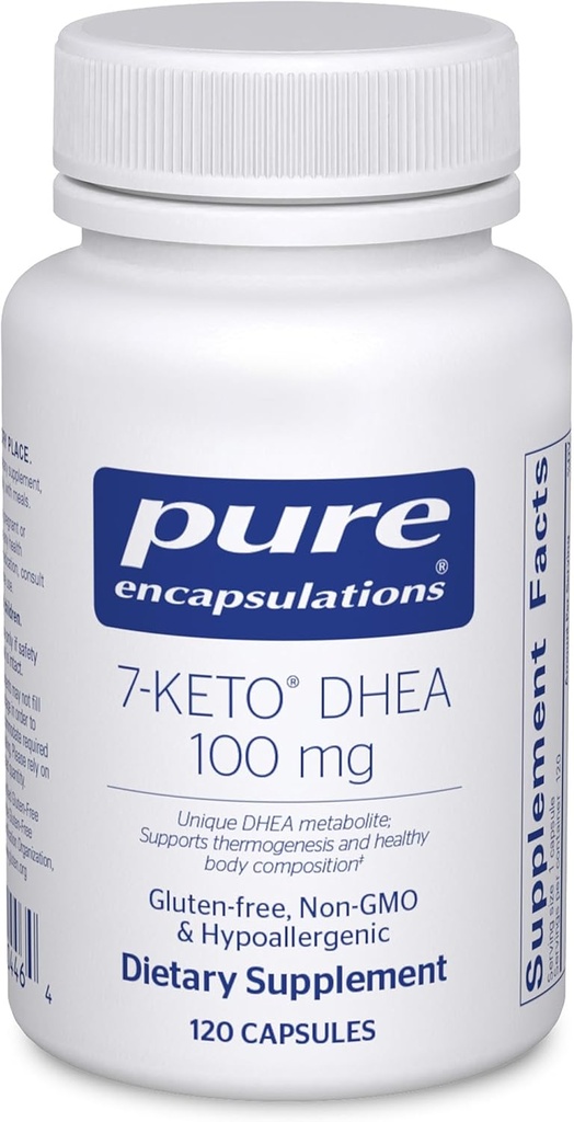 Ren indkapsling 7- Keto DHEA 100 mg 1 124; Unique DHEA Metabolite Supplement til støtte Termogenese og sund krop Sammensætning *