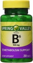 Spring Valley - vitamin B- 6 (Pyridoxin) 100 mg, 250 tabletter