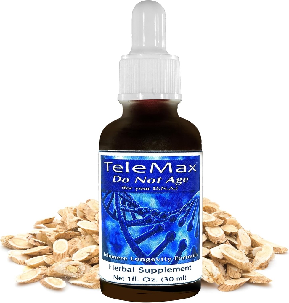 Telomere Supplements - Herbal Extracts of Astragalus Root & White Willow Bark for Rejuvenation and Youthful Vitality - Herbal Supplement for Anti Aging 30ml