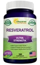 100% Natural Resveratrol - 1000mg Per Serving Max Strength (180 kapsler) Antioxidant supplement, Trans- Resveratrol piller til hjerte sundhed & Pure, Polyphenoler