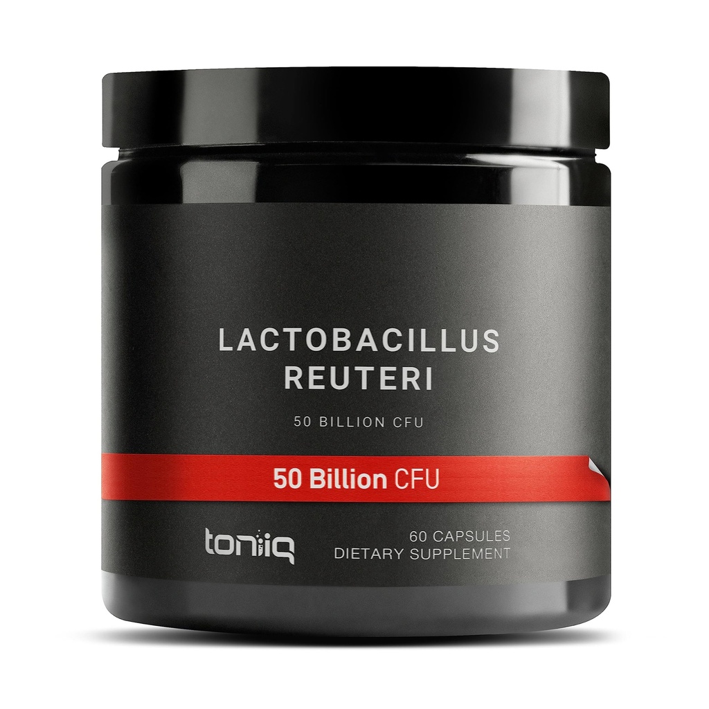 Toniiq 50 Millioner CFU Lactobacillus Reuteri Probiotic 50mg per servering - L Reuteri Probiotika - Højeste CFU Count Lactobacillus Reuteri Probiotic - 60 Vegetariske kapsler - 60 Servere