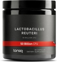 Toniiq 50 Millioner CFU Lactobacillus Reuteri Probiotic 50mg per servering - L Reuteri Probiotika - Højeste CFU Count Lactobacillus Reuteri Probiotic - 60 Vegetariske kapsler - 60 Servere
