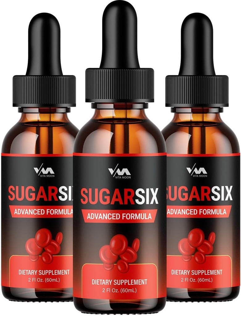 (3 Pack) SugarSix Drop Sund Vitamin Support Supplement - Sugar Six Advanced Formel, Sugar Six 24 Hour Væske, SugarSix Energy and Extra Strength Anmeldelser, 3 Måned Supply