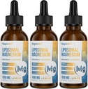 High Strength Liposomal Magnesium Drops, Let Absorberet Chelated Former af Magnesium Bisglycinat og Magnesium Gluconate, Understøtter - Søvnhjælp, Stress, Mood, Gut - 60ML Lemon Flavored Liquid Drops