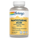 SOLARAY Pantothensyre 500mg - Pantothensyre tillæg (vitamin B5) - Essential B Complex Vitamin - Nervesystemet og cellulær energistøtte - Vegan, Gluten Free, 60- Day Guaratee, 250 Servere