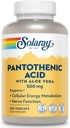 SOLARAY Pantothensyre 500mg - Pantothensyre tillæg (vitamin B5) - Essential B Complex Vitamin - Nervesystemet og cellulær energistøtte - Vegan, Gluten Free, 60- Day Guaratee, 250 Servere