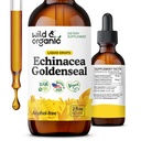 Wild & Organic Echinacea Goldenseal Liquid Drops - immunsupporttillæg w / Goldenseal Echinacea Root Extract - Vegan, Sugar & Alcohol- Free Tincture - 2 fl oz