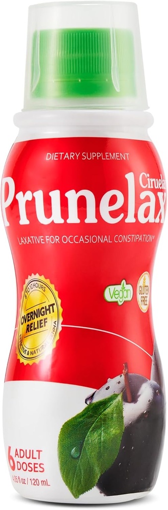 Prunelax Ciruelax Regelmæssig Strength Liquid Laxative - Let Relief for Lejlighedsvis Forstoppelse, Lavet med Natural Senna, Predictable Relief, Gluten- Free, Arbejder i kun 8 til 12 Timer - 4.05 fl oz