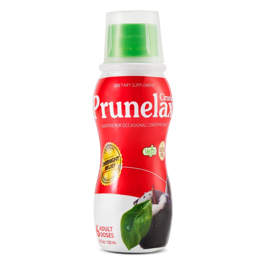 Prunelax Ciruelax Regelmæssig Strength Liquid Laxative - Let Relief for Lejlighedsvis Forstoppelse, Lavet med Natural Senna, Predictable Relief, Gluten- Free, Arbejder i kun 8 til 12 Timer - 4.05 fl oz
