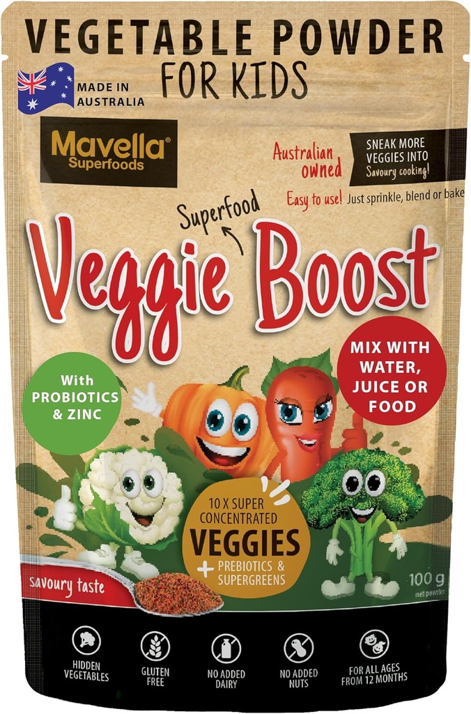 Vegetabilsk pulver til børn Veggie Boost Probiotika fibre Super Grønne Pea Protein Nutritious Supplement Savoury Flavored 3.52oz (100g)