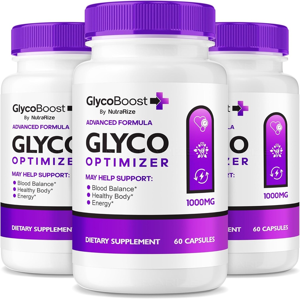 NutraRize (3 Pack) GlycoBoost - Officiel Glyco Boost Blood Support Formel, Alle naturlige kapsler til sunde og stabile niveauer, GlycoBoost Blood Vesel Cleaner, Glyco Boost Optimizer (180 Kapsler)