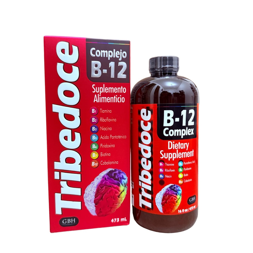 B-12 Complex Liquid Dietary Supplement - High Potency Vitamin B Complex with Thiamin, Riboflavin, Niacin, Pantothenic Acid, Pyridoxin, Biotin, and Cobalamin, Non- GMO, Gluten Free, 16 fl oz