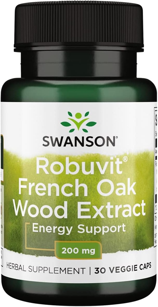 Swanson Robuvit French Oak Wood Extract 200 Milligrams 30 Veg Capsules