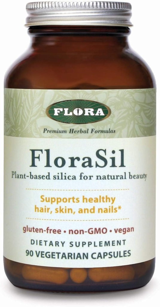 Flora FloraSil 90 Veg kapsler - Silica tillæg med hestehale ekstrakt for sundt hår, hud og negle * - Understøtter Collagen Dannelse