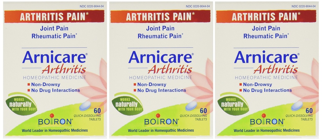 Boiron Arnicare Gigt - 60 faner 60 Greve (pakke med 3)