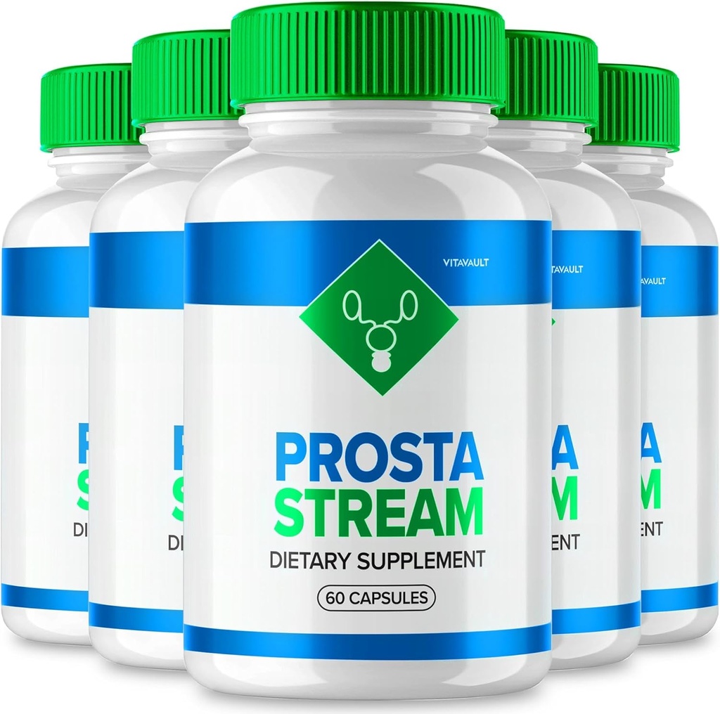 (5 Pack) Prosta Stream kapsler til prostatastøtte, Prostastream Kosttilskud med forbedret formel for mænd, 300 Kapsler i alt