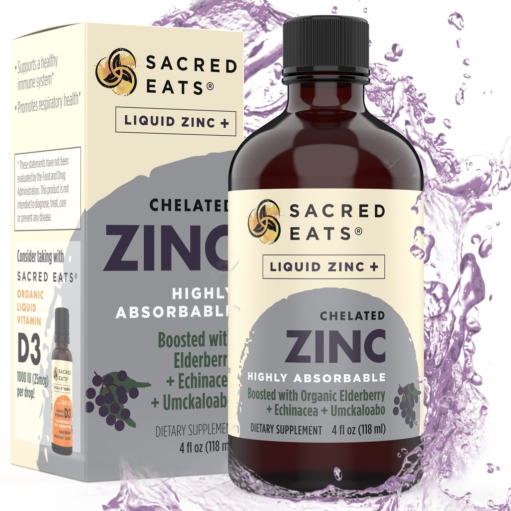 Flydende zink (Glycinate Chelate) med Økologisk hyldebær & Echinacea (høj i Quercetin)