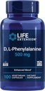 Life Extension D, L- Phenylalanin kapsler, 500 mg - Understøtter Mood Health, fremmer Neurotransmitter sundhed - Gluten- Gratis, Non- GMO, Vegetar - 100 kapsler