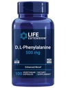 Life Extension D, L-Phenylalanine Capsules, 500 mg – Supports Mood Health, Promotes Neurotransmitter Health – Gluten-Free, Non-GMO, Vegetarian – 100 Capsules