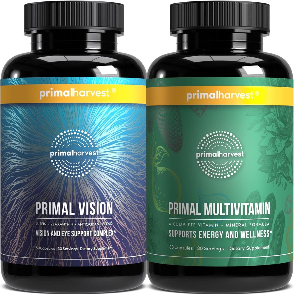 Primal Harvest Multivitamin & Primal Vision – Complete Support for Daily Wellness & Eye Health with Essential Vitamins & Nutrients