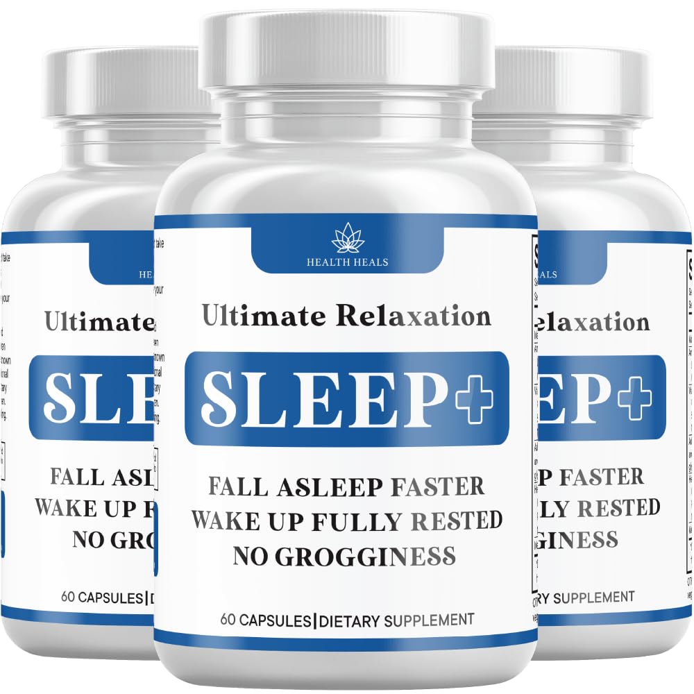 Afslapning Sleep Aid, Natural Non- Habit Forming, Sleep Supplement Udviklet til støtte for Længere & bedre søvn, Kamille, Magnesium, Melatonin, Ashwagandha, GABA, Drug- Free (180 Tæl)
