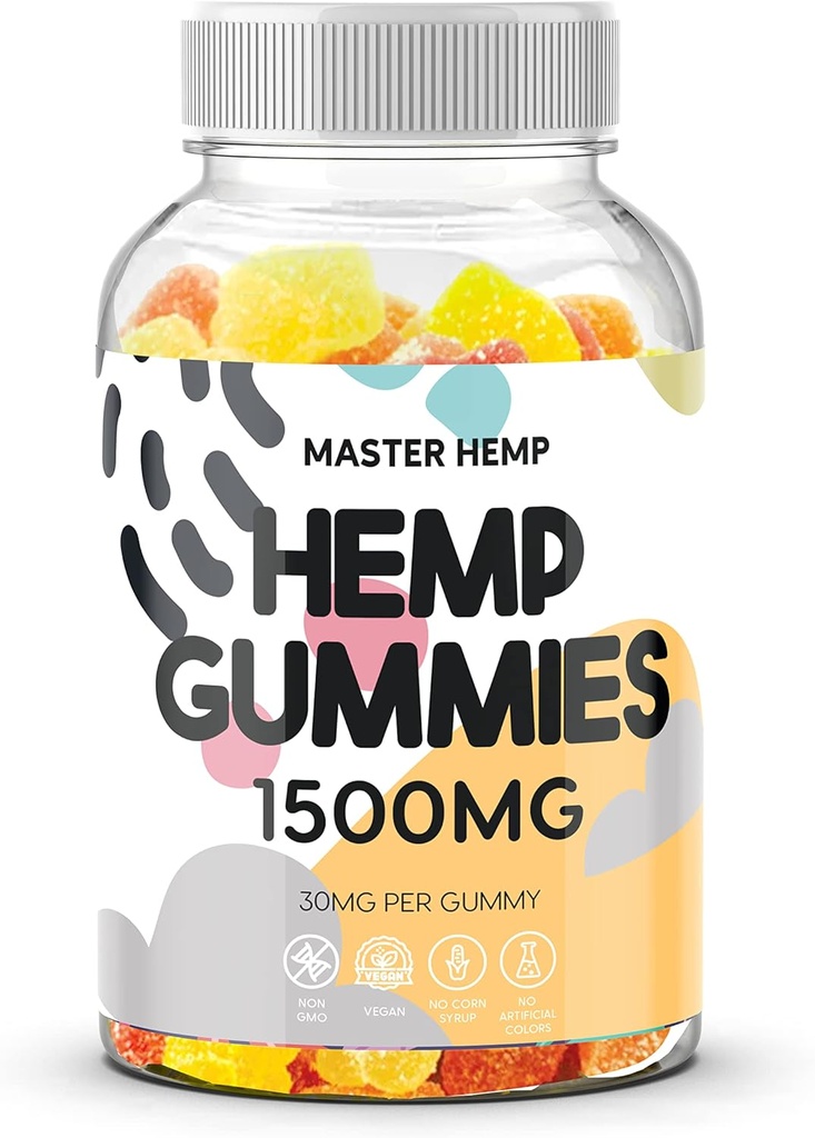 Økologisk Hamp Gummies Natural Pure Hamp Oil Extract - L- Theanine Sea Moss Vitamin B2 Brains Extra Strength High Potency ed Spiselige Vegansk Naturs Leaf Made i USA