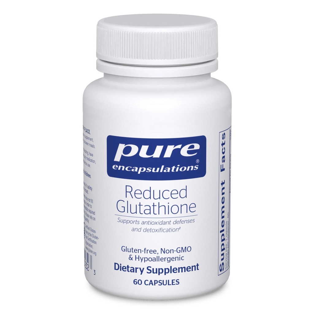 Rene indkapslinger Reduceret Glutathion • 124; Hypoallergen antioxidant supplement til støtte lever og celle sundhed * • 124; 60 kapsler