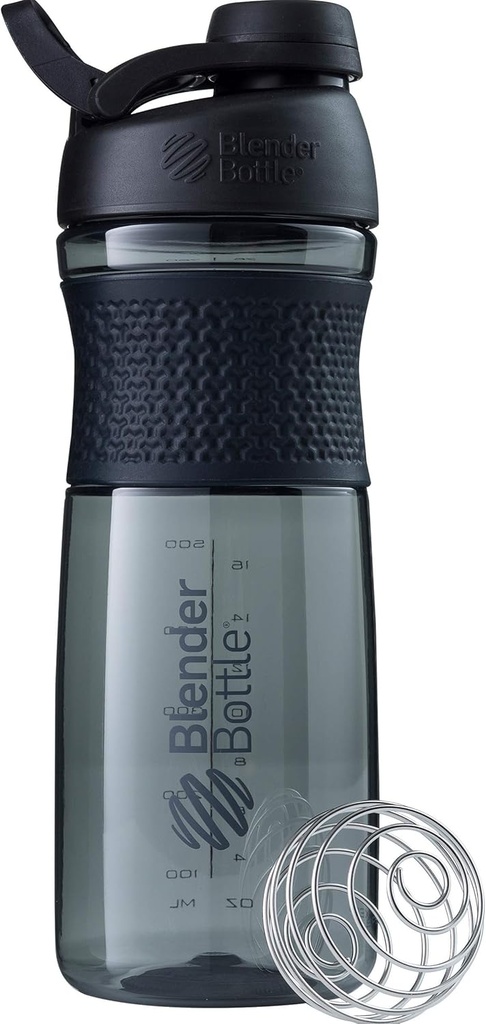 BlenderFlaske SportMixer Shaker Flaske Perfekt til Protein Shakes og Pre Workout, 28-Ounce, Sort