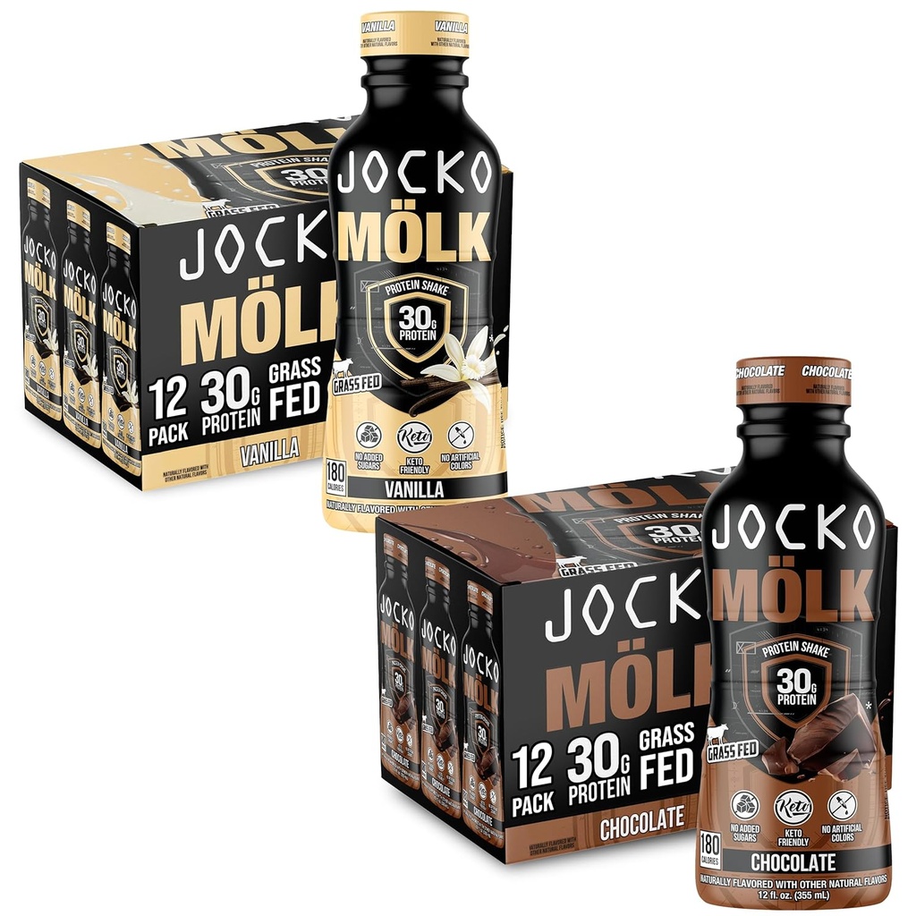 Jocko Fuel Protein Shake Bundle - Vanilla og chokolade (24 Greve)