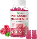 Kalium Magnesium Gummier, Ny Formel Calm Magnesium Glycinat Gummier, Chewable Gummy Kosttilskud til ben kramper & Muskel, Raspberry Flavor 90 Tæl