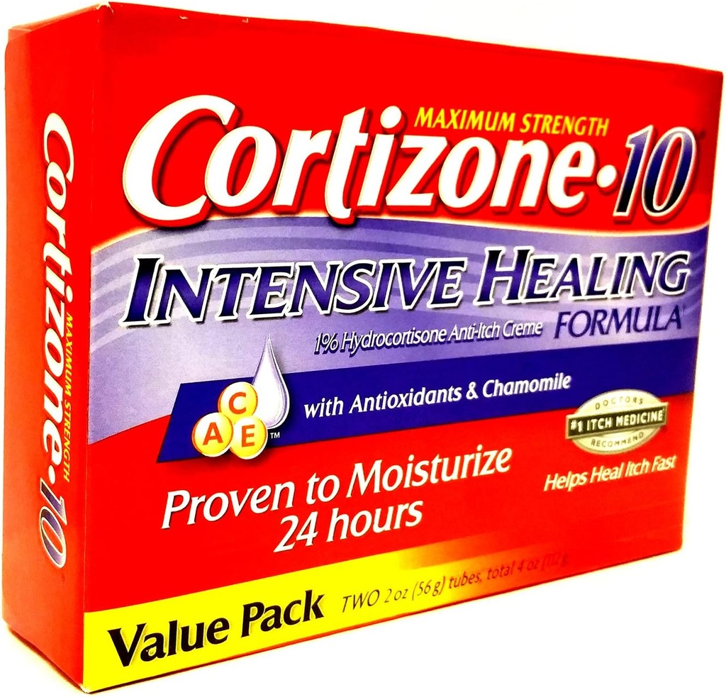 kortison 10 Maksimal anstrengende intensiv healing 1% hydrokortison Anti-Itch Cream To 20z Rør, alt 4 oz