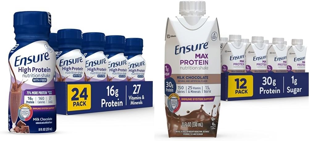 Sikre høj proteinomrystning med fibre & Max proteinomrystning med 30 g protein, 1 g sukker, høj proteinomrystning, mælk chokolade, 11 Fl Oz (pakke med 12), flydende, halal