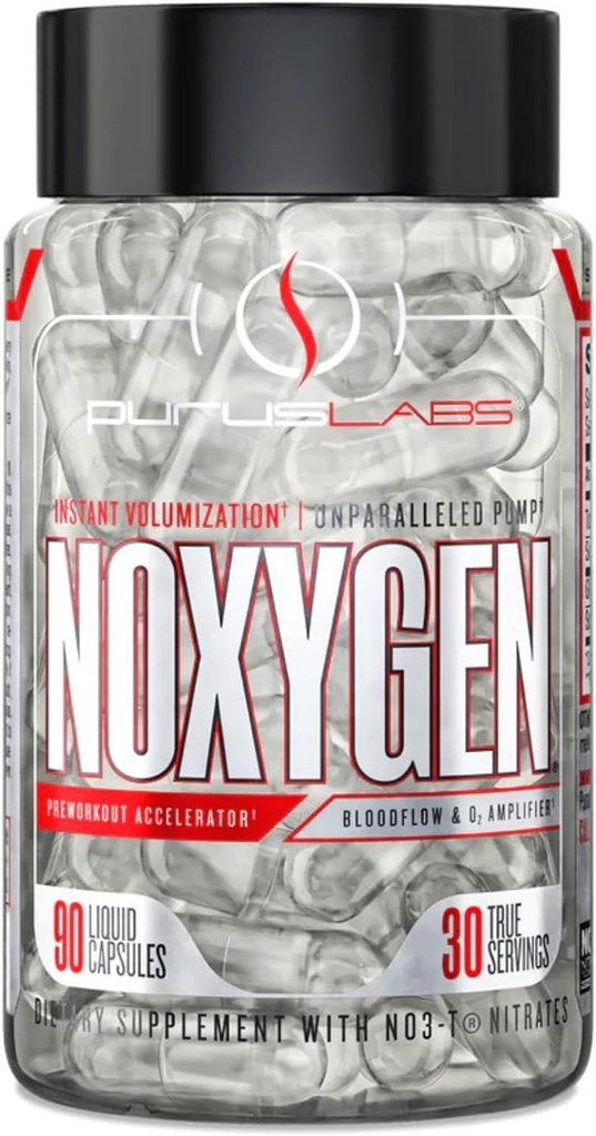 Purus Labs NOXygen flydende kapsler Pre- Workout Accelerator Name 124; Nitrooxide Pump Pills