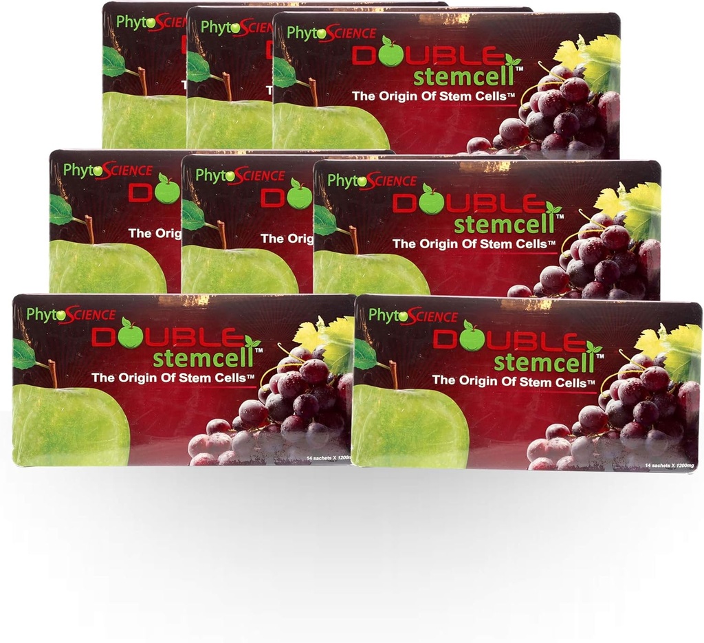 8X Phytoscience Double Stemcell - Anti Aging Formel med Apple og Grape stamceller Cell Free Express Shipping