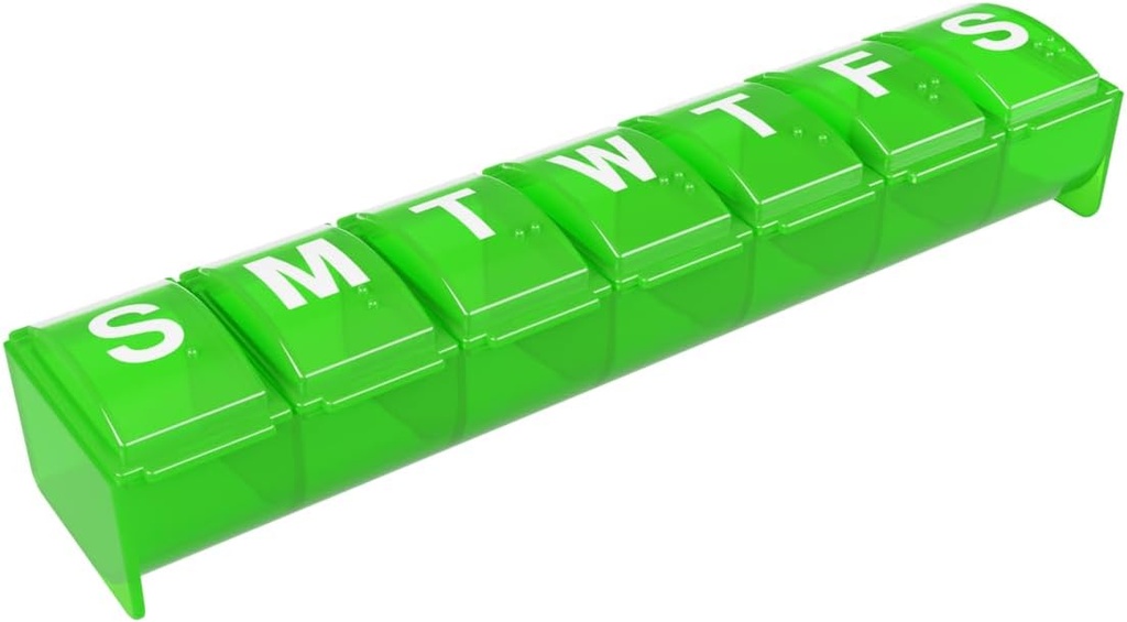 EZY DOSE Weekly (7-Day) Pill Organizer, Medicin Planner med store kompartmenter for nem pillen fjernelse, BPA- Gratis Vitamin Box, Rejsevenlig Pill sag, Holdbar & Portable, Farve Kan Vary