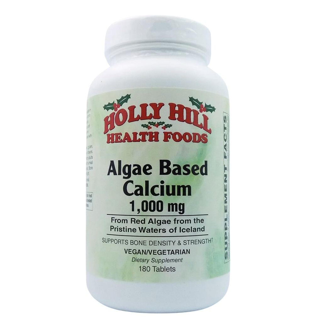 Holly Hill Health Foods Alger Based Calcium 1000 mg, 180 tabletter