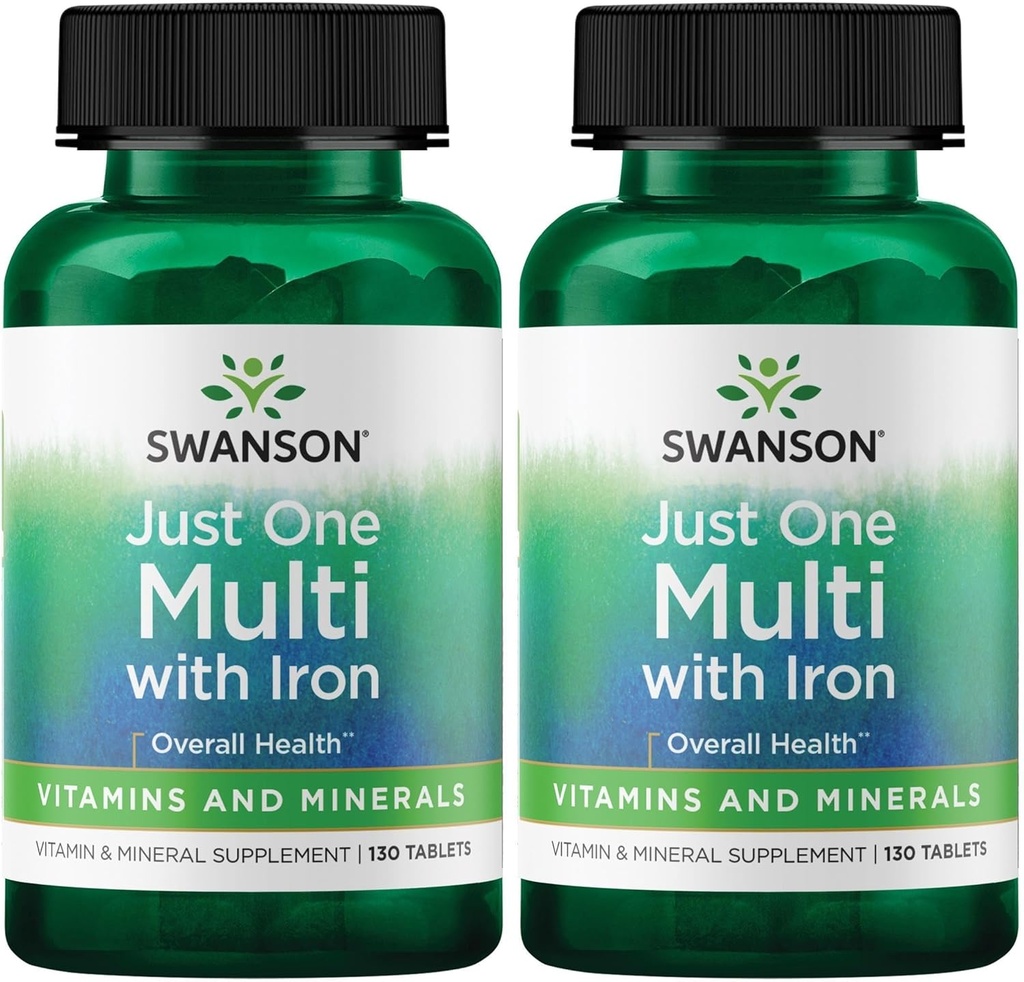 Swanson Century Formel Multivitamin med jern 130 Tabs ((2 Pack)