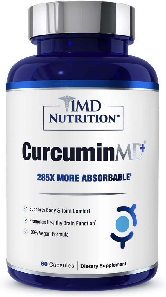 1MD Nutrition CurcuminMD Plus - Gurkemeje Curcumin med Boswellia Serrata - 285x Mere Absorbable