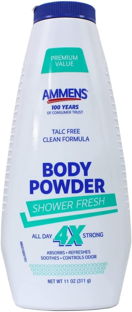 Ammens Medicated Powder Shower Fresh 11 oz (Pack of 2)