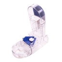 Apex Ultra Pill Cutter, Professional Medical Pill Splitter med Tilbagetrækning Blade Guard, for Præcise skæring små eller store tabletter, Vitaminer, Blå / grøn og klar, 1 greve, Compact & Travel- Friendly