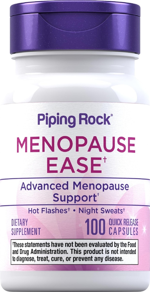 Piping Rock Menopause Supplement for kvinder; 100 Kapseler} 124; Advanced Complex Supplement • 124; med sort Cohosh, rød kløver, chasteberry • 124; Non- GMO, Gluten Free