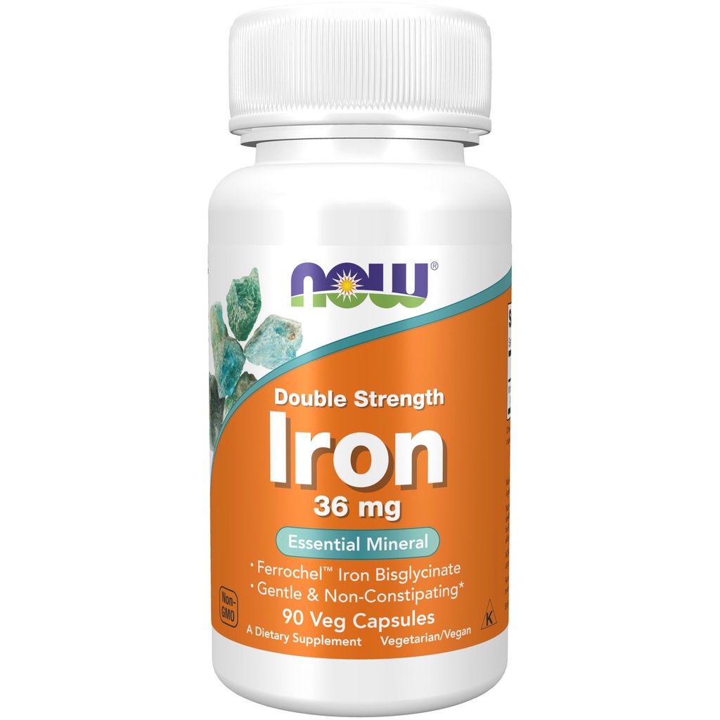 NU Kosttilskud, Jern 36 mg, Double Strength, Non- Constipating *, Essential Mineral, 90 Veg Kapsler