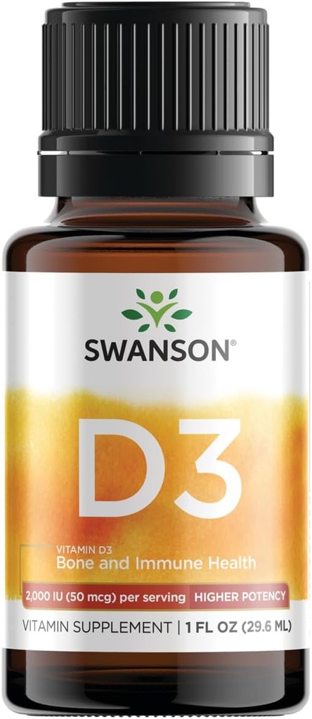 Swanson vitamin D3 flydende dråber 400 Iu (50 mcg) 1 fl Ounce (29,6 ml) Væske
